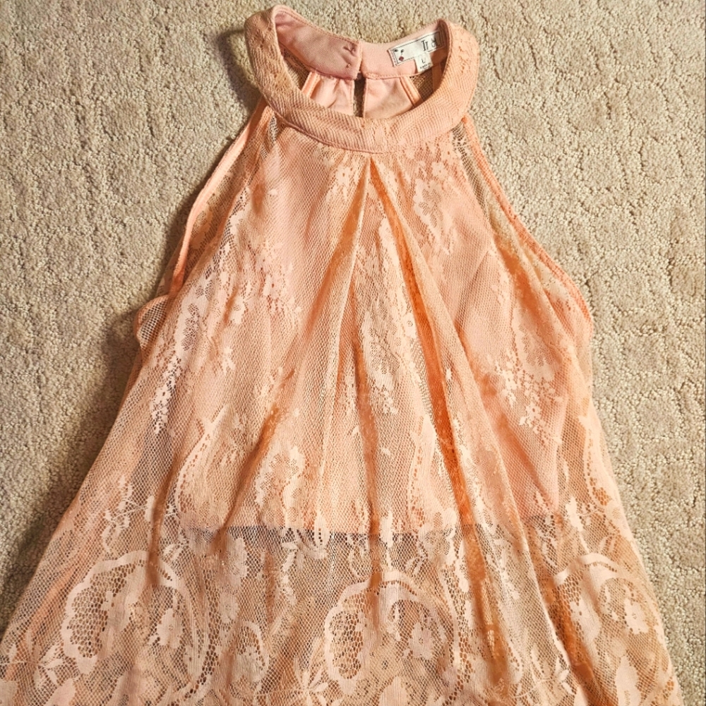IT Girl Tunic Lacey Peach Top [L]